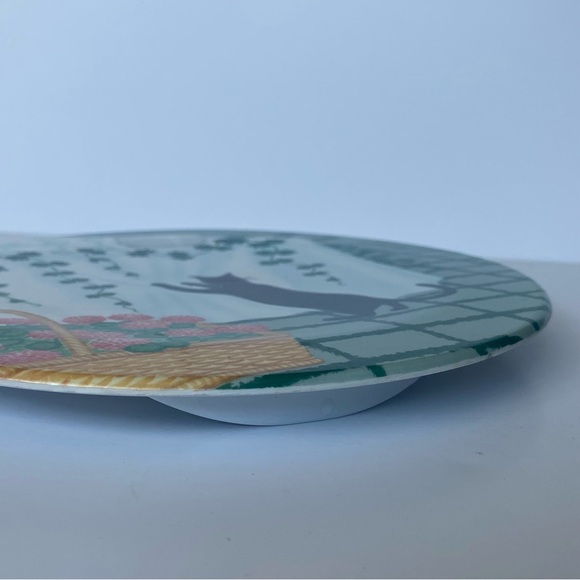 MEBEL Black Cat Trivet Made In Italy Melamine 7.75” EUC Flowers Plants Tray Dish - Picture 13 of 15